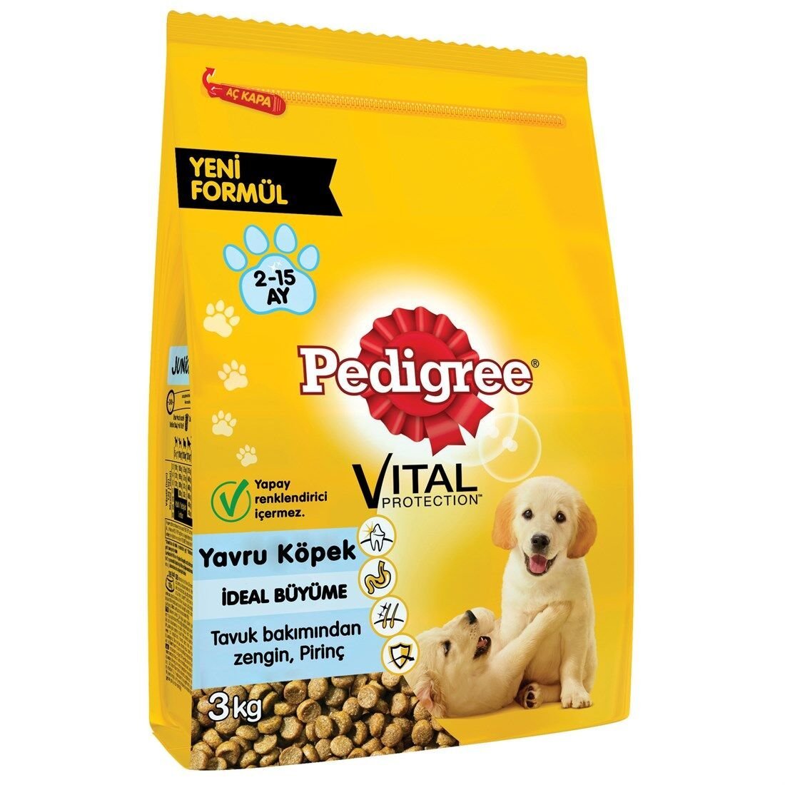 Pedigree Kümes Hayvanlı ve Pirinçli Yavru Kuru Köpek Maması 3 kg