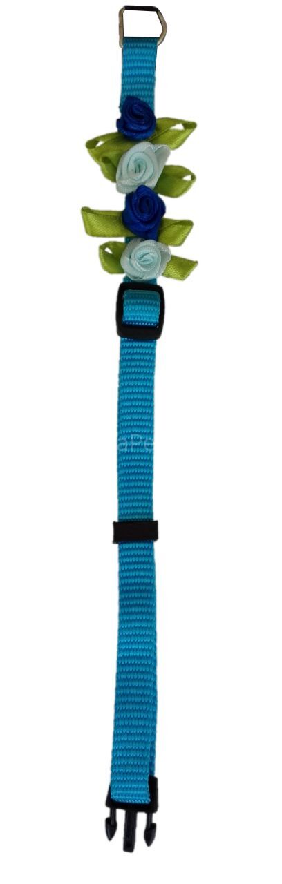 Dr.Sacchi Güllü Kedi Boyun Tasması 10mm*21/31 cm Mavi