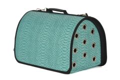 Flipper Kedi Köpek Deri Taşıma Çantası 25x26x42 cm Turkuaz