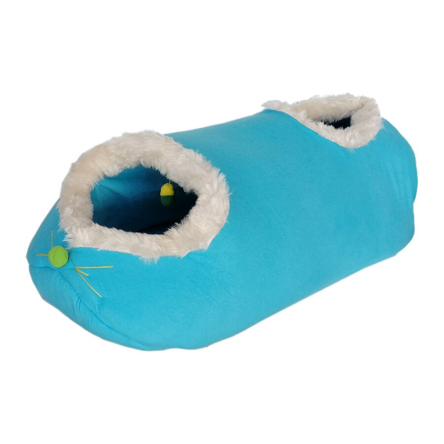 Flipper Tay Tüyü Kedi Oyun Tünel Yatağı 30 x 75 cm Turkuaz