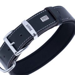 Doggie Pati Desenli Deri Köpek Boyun Tasması 4x57x65 cm Siyah