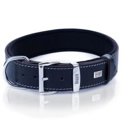 Doggie Pati Desenli Deri Köpek Boyun Tasması 4x57x65 cm Siyah