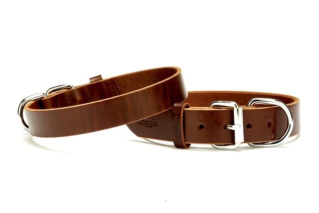 Doggie Deri El Yapımı Köpek Boyun Tasması 2,5x37-45 cm Kahverengi