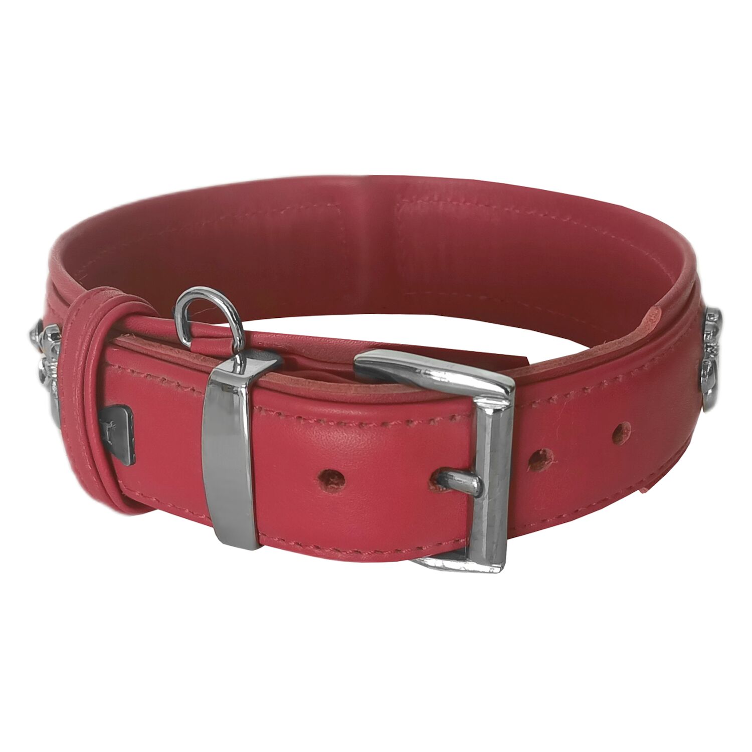 Markapet Taşlı Ve Aynalı Köpek Boyun Tasması 44-50 cm Medium Kırmızı