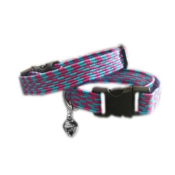 Elastik Örme Kedi Tasması Mavi-Mor 10 mm A=23/32 cm