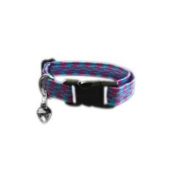 Elastik Örme Kedi Tasması Mavi-Mor 10 mm A=23/32 cm
