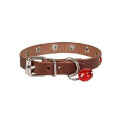Doggie Taşlı Kedi ve Yavru Köpek Tasması 1*23 cm Kahverengi Medium