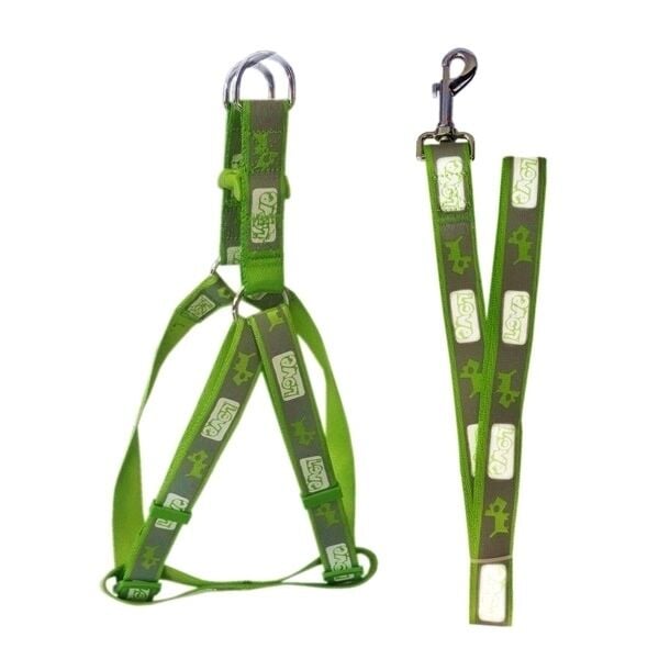 Köpek Göğüs Bel Tasma Ve Gezdirme Seti 120*1.5 cm 19-27 cm*1.5 cm Gri