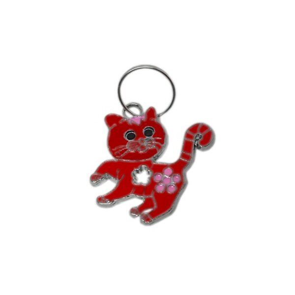 Kedi Tasma Aksesuarı Çiçekli Kedi 2×2 cm Kırmızı