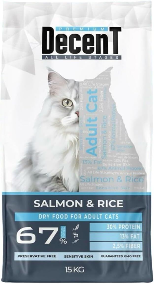 Decent Premium Somon Balıklı Kedi Maması 15 kg