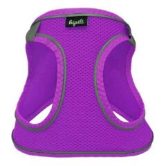 Üç Kilitli Sportif Kedi Köpek Göğüs Tasması 20-24 cm XXX-Small Mor
