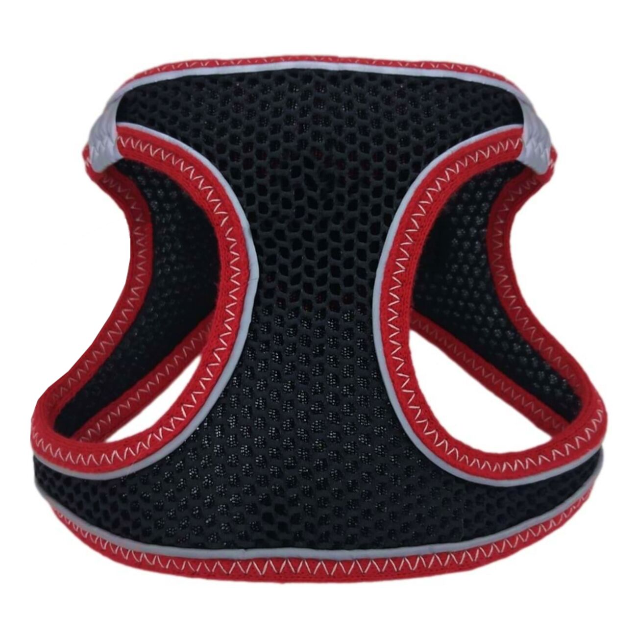 Üç Kilitli Sportif Kedi Köpek Göğüs Tasması 30-38 cm Small Kırmızı-Siyah