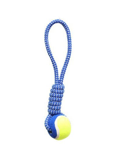 Markapet İpli Dental Köpek Oyun ve Eğitici Topu 6 cm - 35 cm Mavi