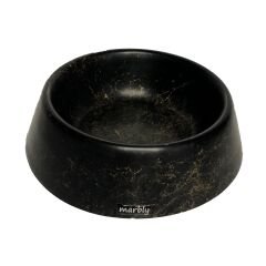 Marbly Siyah Gold Mermerit Kedi Köpek Mama Su Kabı 470 ml