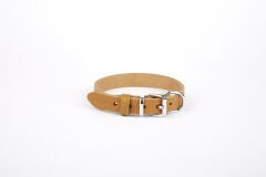 Doggie Deri El Yapımı Köpek Boyun Tasması 1,5x25-30 cm Kamel