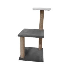 Markapet İki Katlı Kedi Tırmalama Tahtası 26-36-78 cm Gri-Beyaz