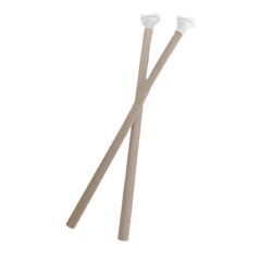 Markapet Doğal Ahşap Kuş Tüneği 1.2 cm-25 cm Standart  Beyaz (2 Adet)
