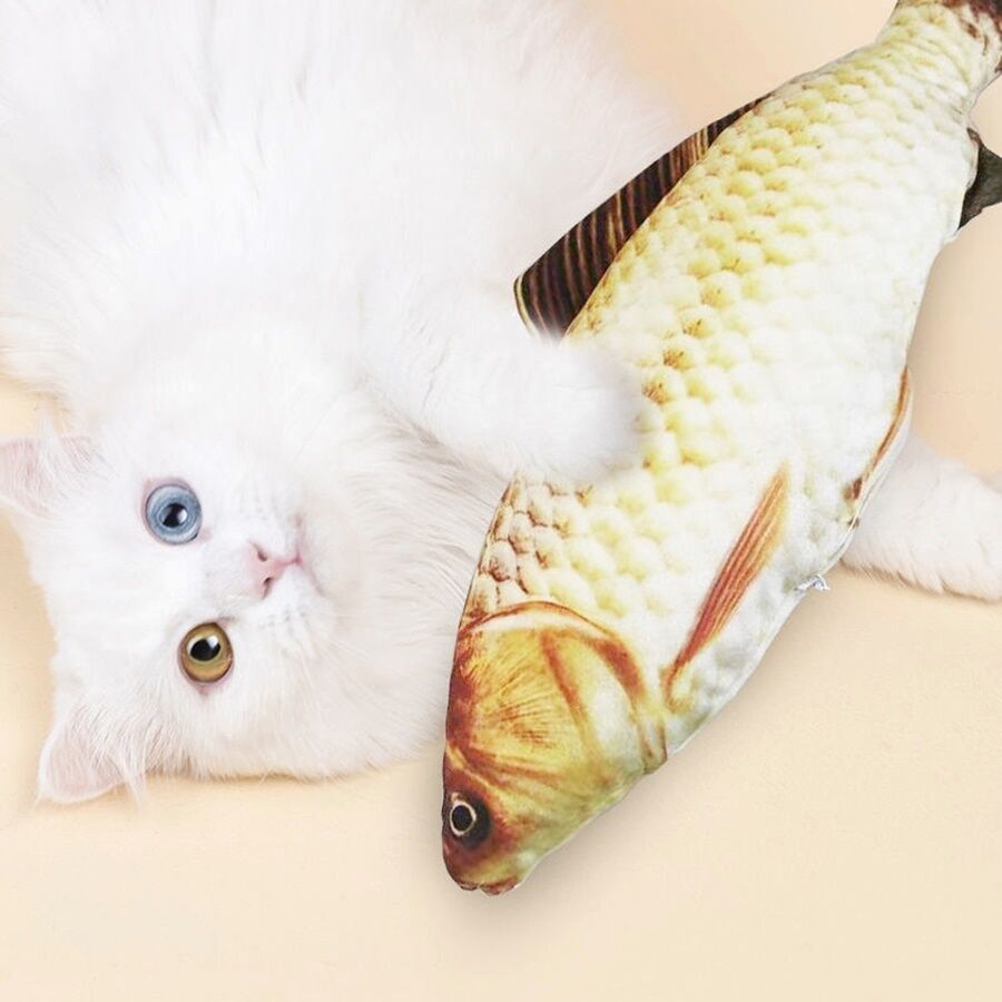 Markapet Kedi Oyuncağı Şarjlı Hareketli Balık 11-27 cm Sarı