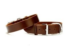 Doggie Deri El Yapımı Köpek Boyun Tasması 3,5x47-55 cm Kahverengi