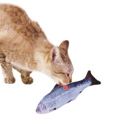 Markapet Kedi Oyuncağı Şarjlı Hareketli Balık 10-27 cm Mavi