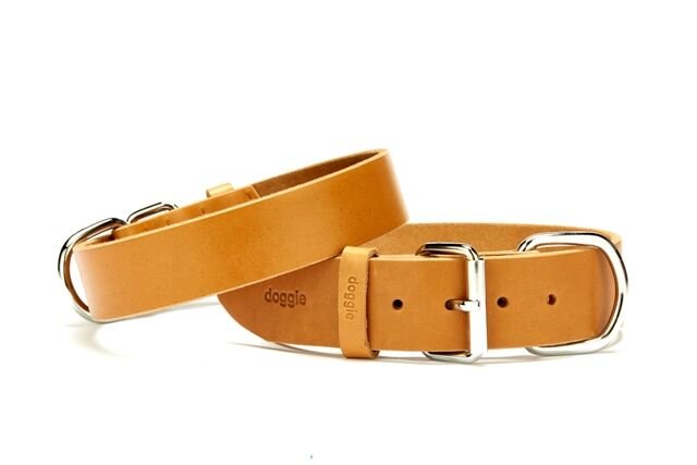 Doggie Deri El Yapımı Köpek Boyun Tasması 3,5x47-55 cm Kamel