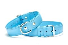 Doggie Flotter Çift Kat Deri Köpek Tasması 4x57-65 cm Mavi