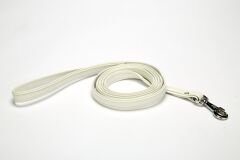 Doggie Flotter El Yapımı Deri Köpek Gezdirme Kayışı 1,5 cm x 150 cm Beyaz