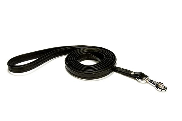 Doggie Flotter El Yapımı Deri Köpek Gezdirme Kayışı 2 cm x 120 cm Siyah
