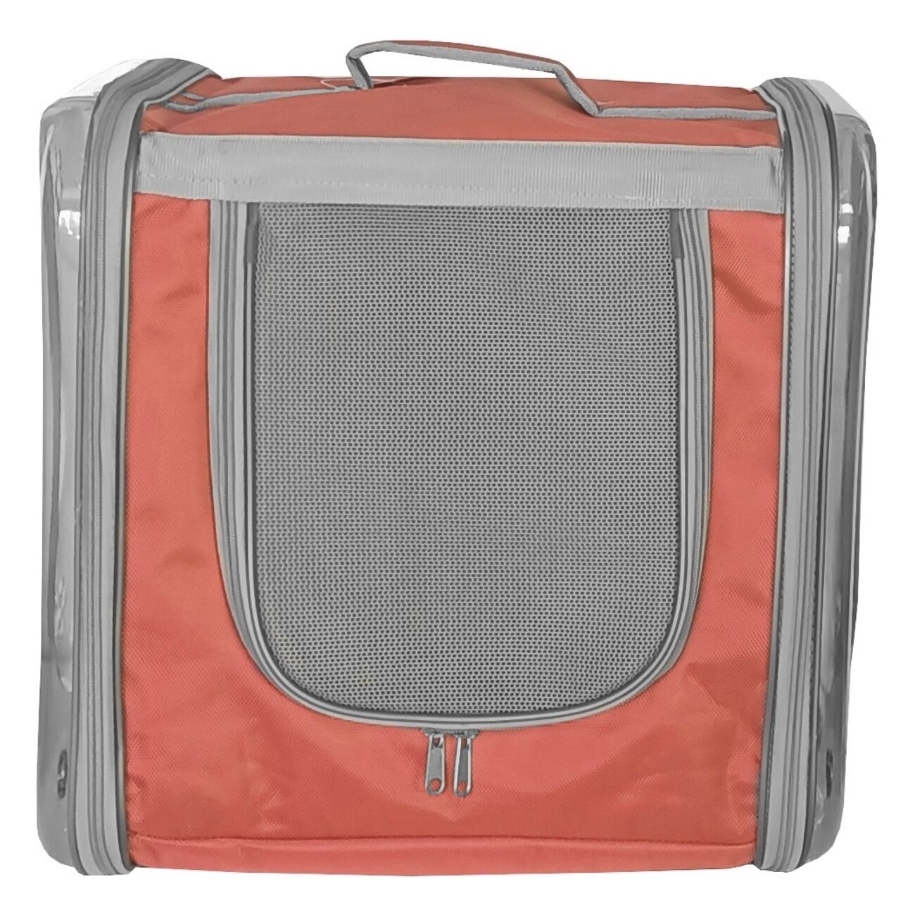 Markapet Çift Cam Kedi Köpek Taşıma Çantası 32x40x42 cm Turuncu