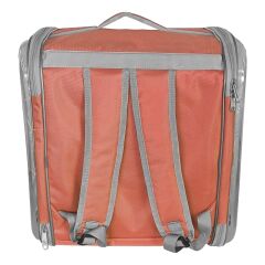 Markapet Çift Cam Kedi Köpek Taşıma Çantası 32x40x42 cm Turuncu