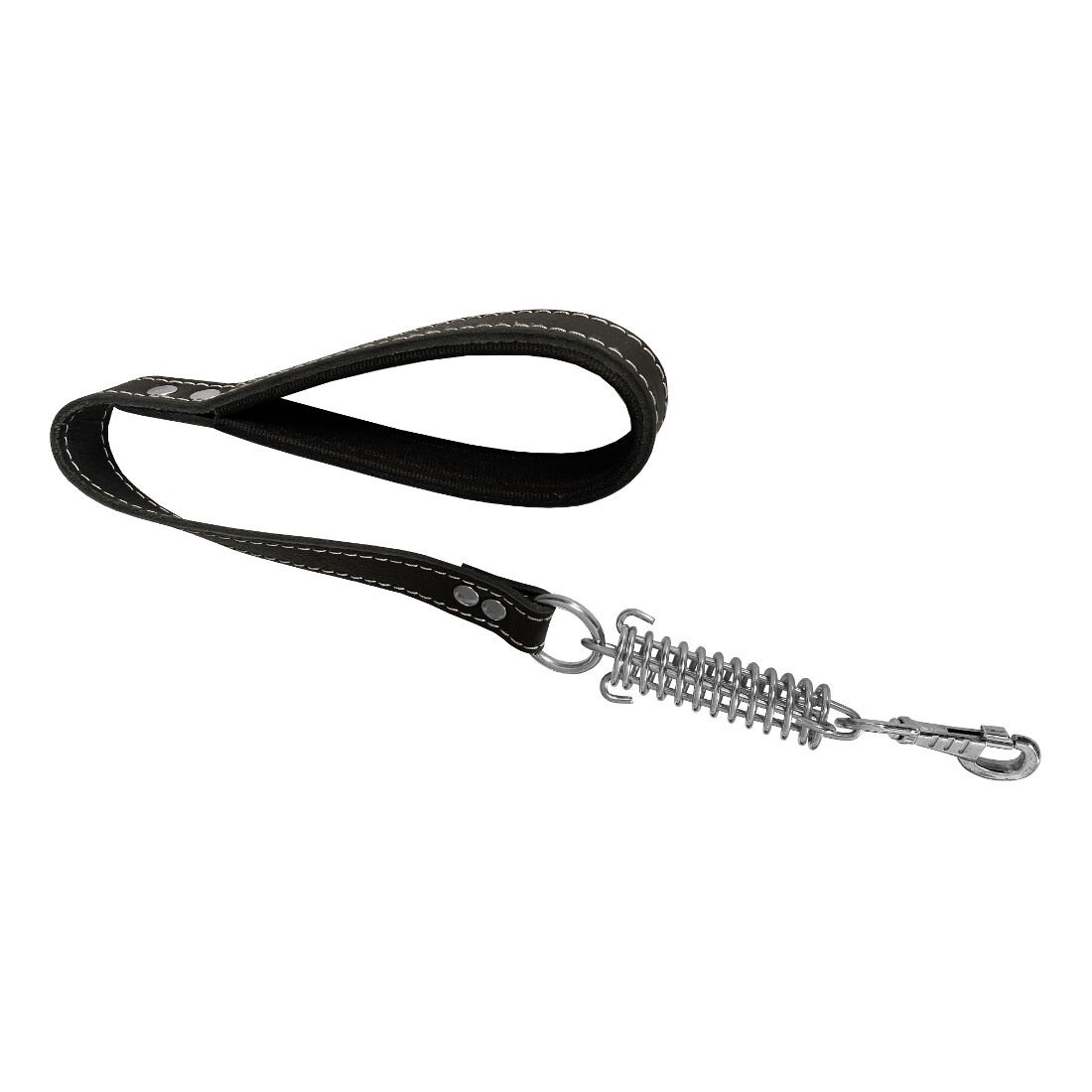 Lüx Deri Yaylı Köpek Gezdirme Kayışı 2,5 cm x 65 cm Siyah ( 100 kg )