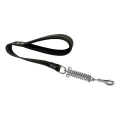 Lüx Deri Yaylı Köpek Gezdirme Kayışı 2,5 cm x 65 cm Siyah ( 100 kg )