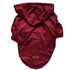 Bordo Maroon Raincoat Mont Büyük Irk Yağmurluk Köpek Kıyafeti 4XL