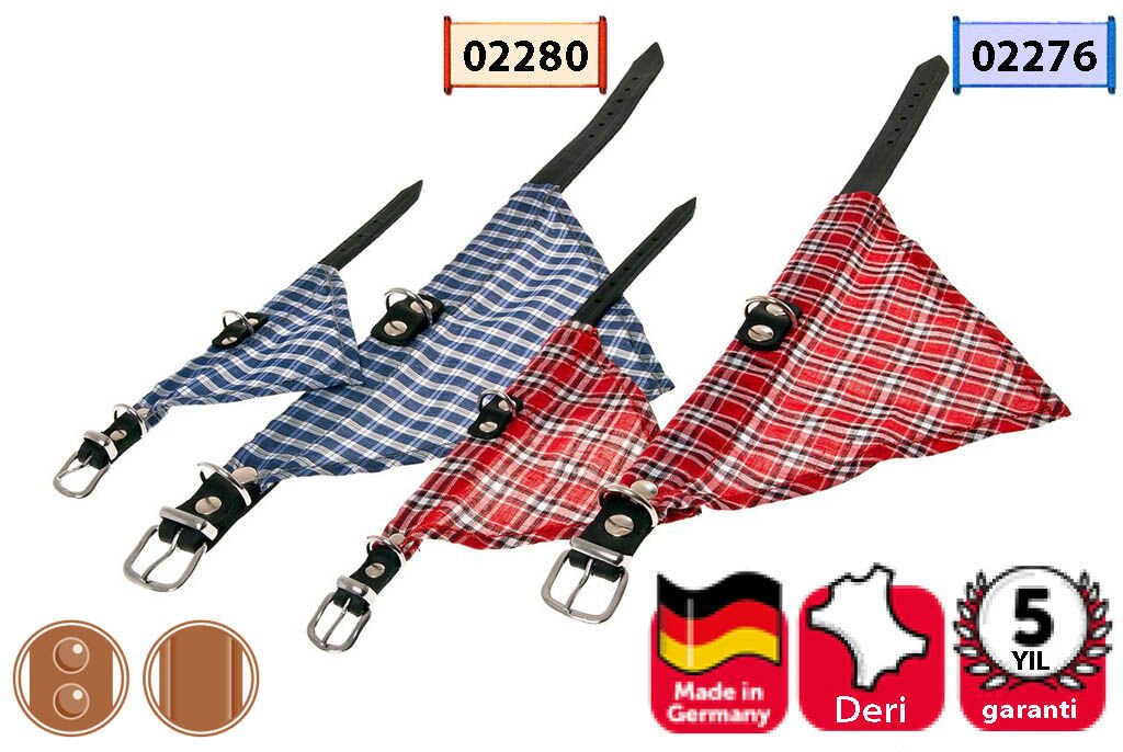 Karlie Deri Bandanali Boyun Tasma 37Cm Mavi