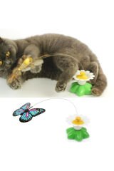 Markapet Hareketli Pilli Dönen Kelebek Kedi Oyuncağı 6 cm