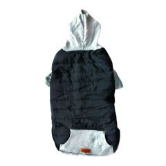 Kapüşonlu Köpek Montu XXLarge 65*56*90 cm Gri Siyah