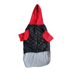 Kapüşonlu Köpek Montu XXLarge 65*56*90 cm Kırmızı Siyah