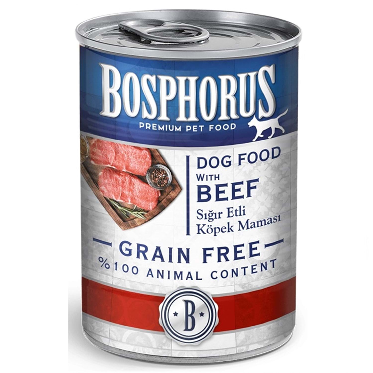 Bosphorus köpek konserve yaş maması tahılsız biftekli 415 gr