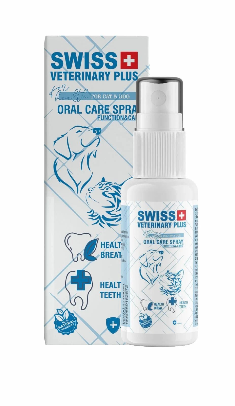 Swiss Veterinary Plus Kedi Köpek Ağız Bakım Spreyi 100 Ml