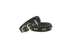 Doggie Kemik Metal Süslü Köpek Tasması 3*55 cm Medium
