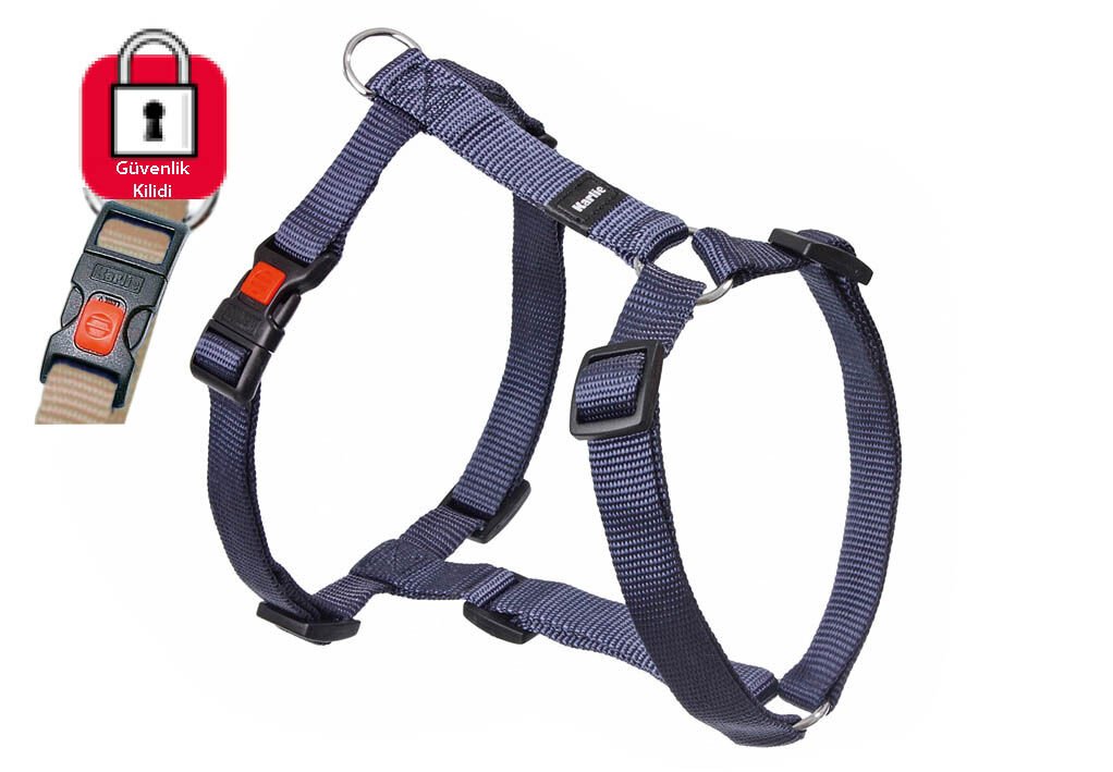 Karlie Kilitli Göğüs Tasma M 45-70Cm Koyu Mavi