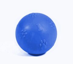 Kardelen Termoplastik Pati Desenli Sert Köpek Oyun Topu 5 cm Mavi
