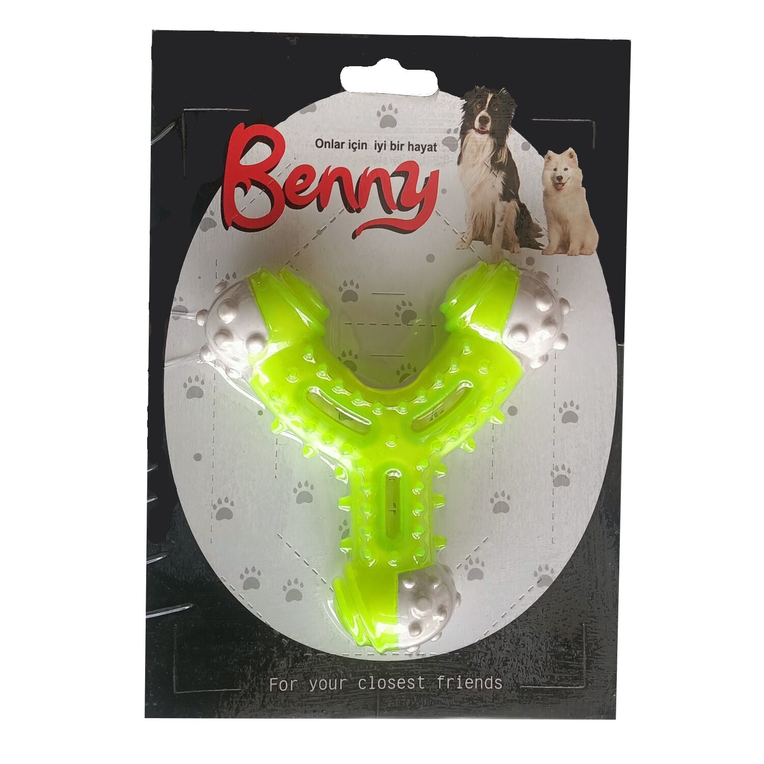 Benny Diş Kaşıma Köpek Oyuncağı Çatal 11 cm Yeşil
