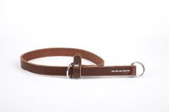 Doggie Eğitim Serisi Gerçek Deriden El Yapımı Ayarlı Köpek Eğitim Tasması 1,5 x 30-40 cm Kahverengi