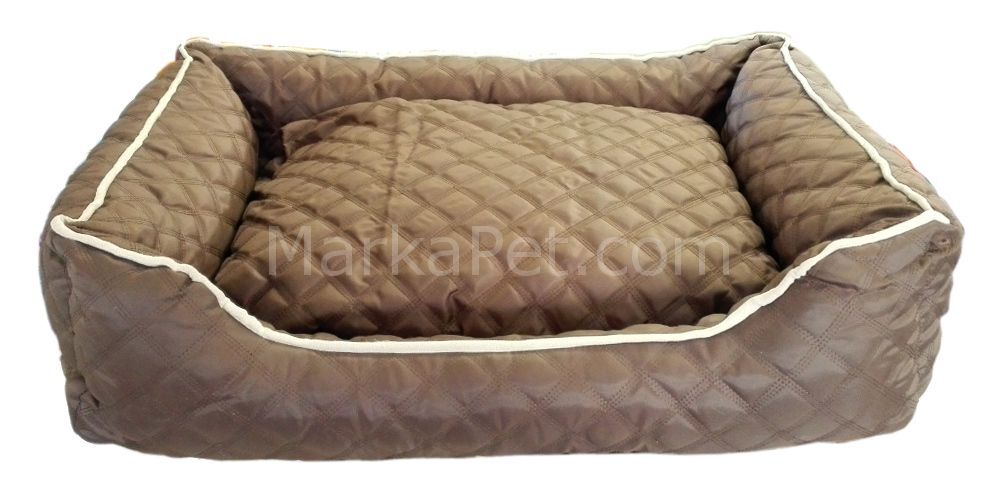 Ranna Lux Dikdörtgen Köpek Yatağı Kahve M 75 x 58 x 19 cm