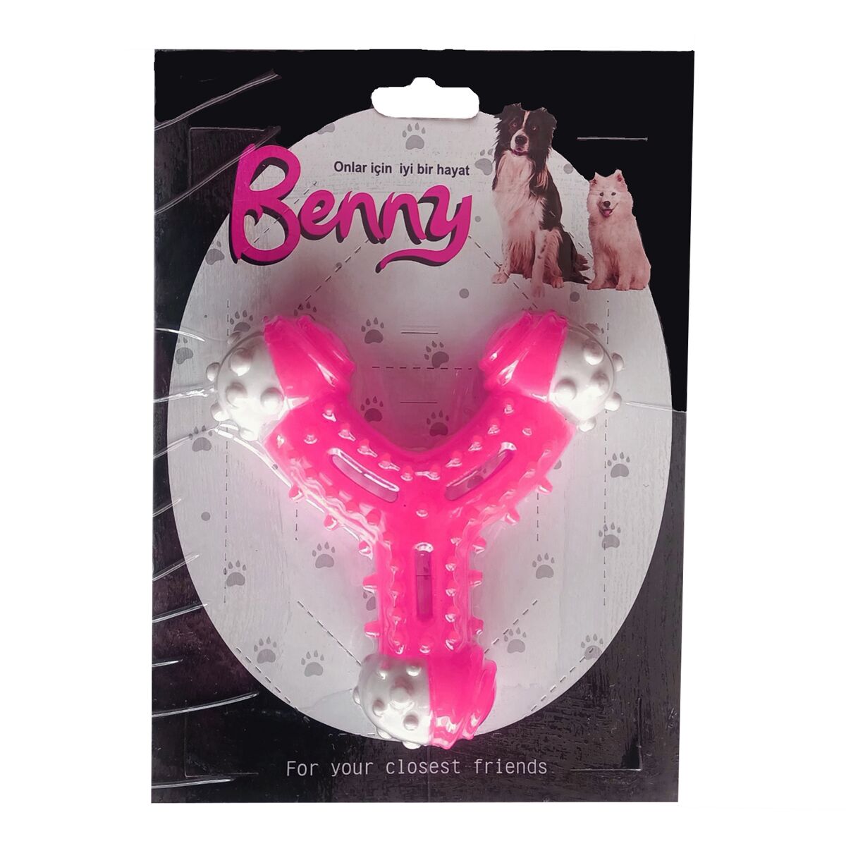 Benny Diş Kaşıma Köpek Oyuncağı Çatal 11 cm Pembe