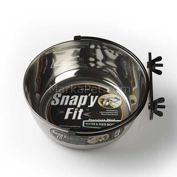 MidWest Snap?y Kafesler İçin Paslanmaz Mama-Su Kabı 0,30 Lt