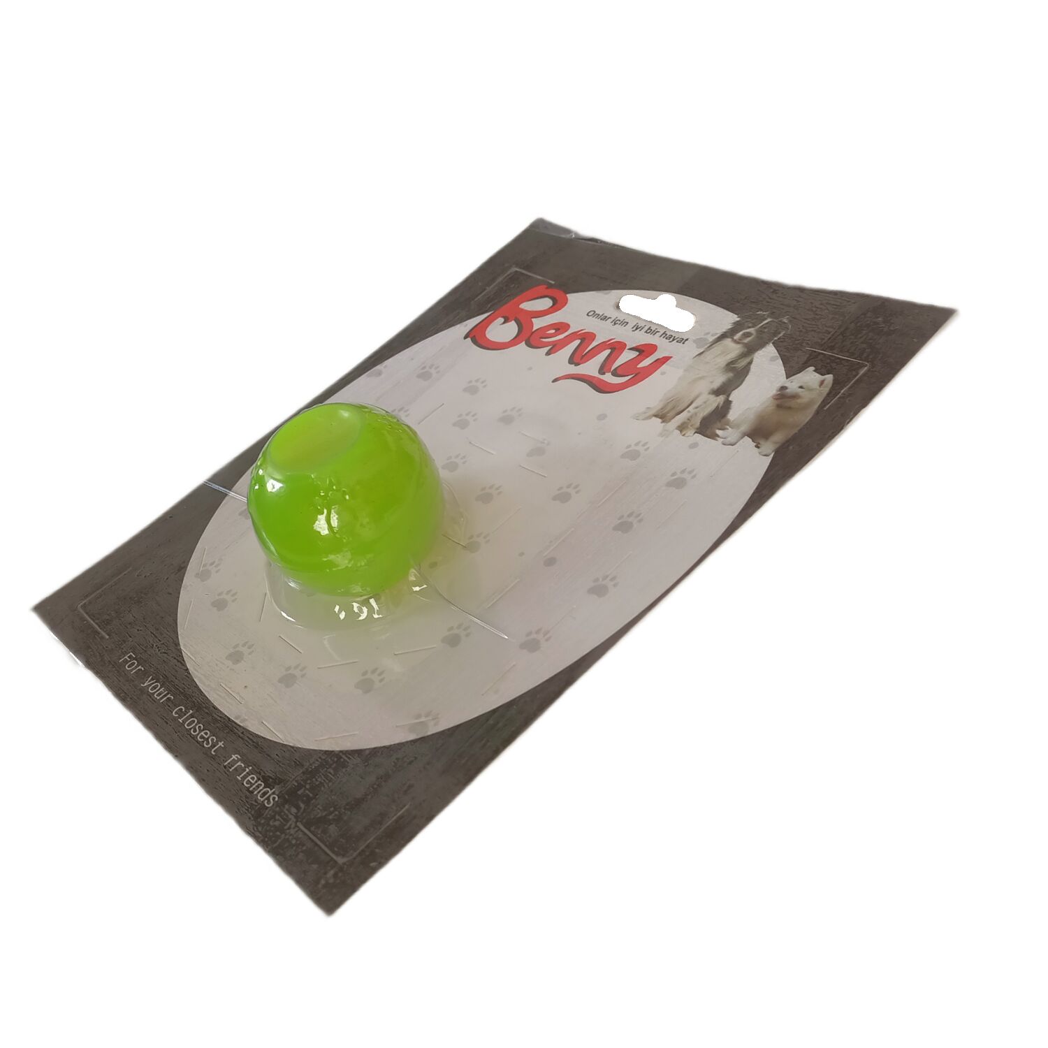 Benny Köpek Oyuncağı Sert Top 5 cm Neon Yeşil