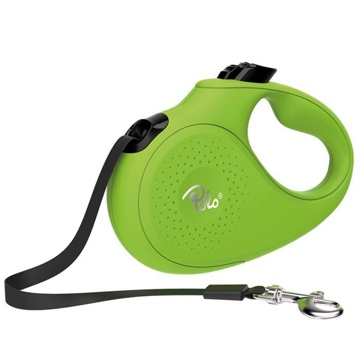 Polo Solid Makaralı Otomatik Tasma S 5 Metre - 15 kg Yeşil