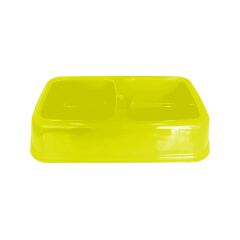 Plastik İkili Kedi Köpek Mama Su Kabı 250 + 250 ml Sarı